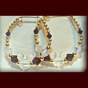 14k Gold-filled Handmade Beaded Hoops